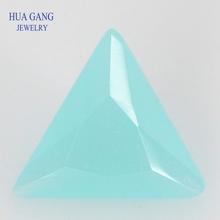 Paraiba cor triângulo forma princesa corte solto contas de vidro pedras preciosas sintéticas para jóias tamanho 3x3 8 8x8mm frete grátis 2024 - compre barato