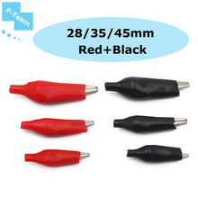 60 pcs jacaré clips 28 mm 35 mm 45 mm clipes de crocodilo 3 valores x 20 pcs ( vermelho + preto cada 10 pcs ) jacaré clips kit