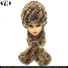2019 New arrive women fur scarf winter real rex rabbit fur muffler warm knitted striped lady fashion fur scarves soft brand 2024 - buy cheap
