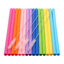 2Pcs Reusable Silicone Straws Colorful Boba Straw Eco Bent Straight Drinking Straws Set Long Drink straws With Cleaning Brush 2024 - buy cheap