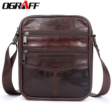 OGRAFF Famous Brand Genuine Leather Men Bag Casual Business Leather Mens Messenger Bag Vintage Men's Crossbody Bag bolsas male 2024 - buy cheap