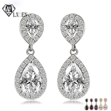 LXOEN Classic Cubic Zirconia Pear Drop Earrings For Women Silver Color Wedding Earrings Jewelry brinco Gift bijoux 2024 - buy cheap