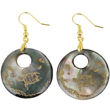 TUMBEELLUWA 30mm Round Abalone Shell Dangle Drop Earrings Jewelry for Women 2024 - buy cheap