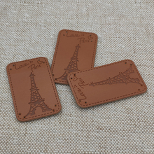Кожаные этикетки Love Paris ручной работы для швейных принадлежностей французская башня кожаные этикетки для ручной работы подарочный пакет кожаные этикетки для рукоделия 2024 - купить недорого