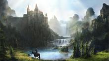 Замок водопад доспех рыцарский замок искусство лошадь украшение для дома холст постер печать 2024 - купить недорого