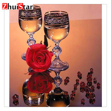 5d diamond painting full square / round diamond embroidery cup and rose rhinestone DIY mosaic home decoration drop shipping 2024 - buy cheap