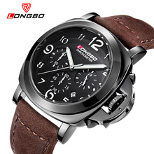 2016Longbo Chronograph army sport brand quartz men stop watch waterproof big dial luxury leather strap watches relogio masculino 2024 - buy cheap