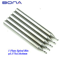 10pcs/lot 3.175mm SHK 4mm CEL 1.0mm CED CNC Router Bits one Flute Spiral End Mill Single Flutes Milling Cutter Spiral PVC Cutter 2024 - buy cheap
