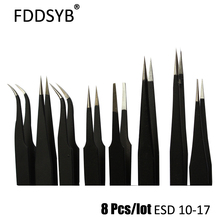 Good Quality Anti-static ESD 10-17 Tweezers Set For Soldering Station Welding Assist Tools 8pcs/lot 2024 - buy cheap