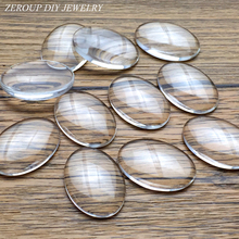 ZEROUP-cabujones de cristal transparente hechos a mano para joyería, cabujones ovalados en forma de cúpula, suministros para joyería, 18x25mm, 15 unids/lote 2024 - compra barato