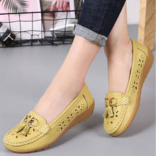 Shoes Women Genuine Leather ballet flats Woman Sneakers 2019 Fashion Women Flats tenis feminino Hollow Out loafers ladies shoes 2024 - buy cheap