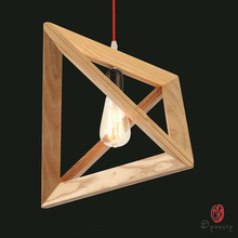 Europe Style Oak Pendant Light Triangle Wooden LED Hanging E27 Holder Art Decorative Dinning Master Bed Room Coffee Shop Dynasty 2024 - buy cheap
