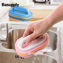 Basupply 1Pc Plastic Handle Sponge Cleaning Brush for Cleaning Bathroom Toilet Kitchen Glass Wall Bath Brush Cleaning Tools 2024 - buy cheap