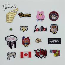 Mix Hot melt adhesive Patches Embroidery Cartoon Letter Owl Sewing Appliques DIY Clothing Stickers Iron on patch Badge Accessory 2024 - buy cheap