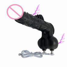 Novo choque elétrico silicone testicle bola maca escroto dildo falso pênis castidade bondage galo anel masculino eletro brinquedo sexo 2024 - compre barato