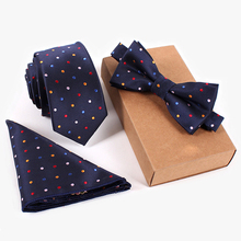 Conjunto de corbatas azul marino, rojo, amarillo, azul, blanco, punto, pajarita y pañuelo, lote 2024 - compra barato