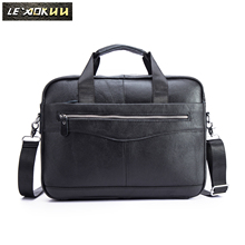 Men Genuine Leather Vintage Fashion Travel Briefcase Business 15.6" Laptop Case Design Attache Messenger Bag Portfolio 1118 2024 - buy cheap