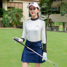 Women Zipper Collar Golf Shirts Outdoor Breathable Sports Tops Spring Autumn Long Sleeve Golf Apparel Sizes S-XXL D0694 2024 - buy cheap