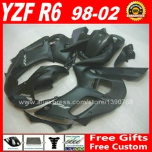 Mate negro plano carenados de YAMAHA YZF R6 1998 - 2002 piezas de plástico yzf-r6 1999 de 2000, 2001 98 99 00 01 02 carenado kits de S7C1 2024 - compra barato