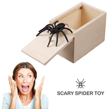April Fool's Day gift Wooden Prank Trick Practical Joke Home Office Scare Toy Gag Spider Mouse Box Kids Funny Gift 2024 - buy cheap