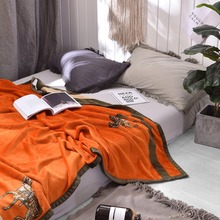 Лошадь роскошное оранжевое одеяло скандинавский бархат утолщенный диван супер мягкий теплый пледы Диван Постельные принадлежности для домашнего офиса 2024 - купить недорого