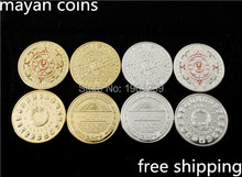 4 mixed batch of 2012 calendars mayan prophecy coin bag 24 k gold medal free shipping 4 PCS/lot of gold COINS 2024 - buy cheap