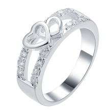 Красивое посеребренное Кольцо love heart, Серебряное модное Ювелирное кольцо для женщин и мужчин, YBHRJYBT RJOYEVZK 2024 - купить недорого