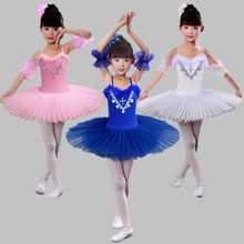 Branco crianças ballet tutu vestido de dança trajes meninas swan lago ballet trajes crianças roupa de palco vestido de dança de salão 2024 - compre barato