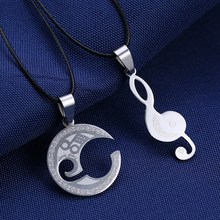 Couple jewelry Fashion music necklace Stainless Steel Necklace Pendant for women men Pop Music Festival Concert jewelry 2024 - buy cheap