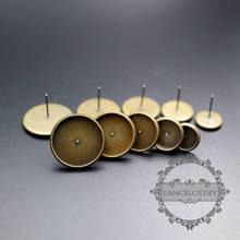 8/10/12/14/16MM vintage style brass bronze earrings studs bezel DIY earrings supplies 1701067 2024 - buy cheap