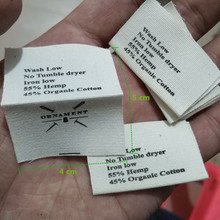 Fita dobrável de algodão bege com 1000 peças, 4x5 cm, etiqueta personalizada de pano para roupas de bebê 2024 - compre barato