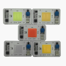 Chip led COB de alta potencia, 50W, 110V, 220V, controlador incorporado, Blanco cálido, espectro completo, azul real, 10 Uds. 2024 - compra barato