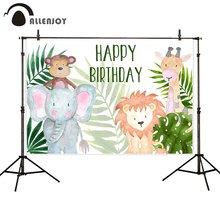 Allenjoy background for photo studio safari birthday party wild one watercolor painting animals children backdrop photocall 2024 - buy cheap