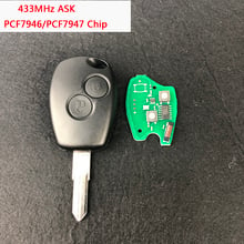 OkeyTech Car Remote Key For Renault Clio DACIA Logan Sandero 2 Buttons Remote Fob 433MHZ With PCF7946 PCF7947 Chip VAC102 Blade 2024 - buy cheap