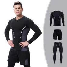 3 Pieces Men Suit GYM Suit Fitness Compression Running Hiking Skiing Tight Sets Male Quick Dry Workout Exercise Sport Tracksuit 2024 - buy cheap