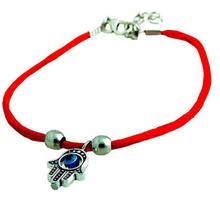 Amuletos de plata Vintage con diseño de ojo de demonio, brazalete de cordel rojo de buena suerte, accesorios para fabricación de joyas, 10 Uds. 2024 - compra barato