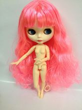 Розово-красная кукла с длинными волосами и шарнирным телом, Обнаженная кукла, фабричная кукла, модная Кукла, подходит для шарнирной куклы «сделай сам», игрушка для девочек