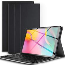 Capa para tablet samsung galaxy tab a 10.1 com teclado espanhol, com suporte, para t510 t515 2024 - compre barato