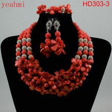 2019 Coral Bead Sets Jewelry Latest Design Nigerian Beads Necklace Set Bridal Jewelry Set Free Shipping HD303-3 2024 - buy cheap