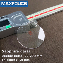 Сапфировое стекло для часов с двойным куполом, толщиной от царапин 1,0 мм, диаметр 20 мм ~ 29,5 мм, прозрачный кристалл, 1 шт. 2024 - купить недорого