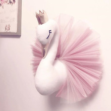 Cabeza de cisne de Animal para decoración de pared con flamencos, oso de unicornio, montaje colgante, peluche de juguete, muñeca de princesa, chica, Chico, regalo para guardería 2024 - compra barato