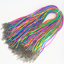 2.0mm Colorful 50pcs Nylon Cord Necklace With Lobster Clasp,18inch Adjustable String DIY Material For Jewelry Making Findings 2024 - buy cheap