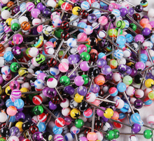 uv acrylic 50pcs mix color design tongue ring body piercing jewelry 14G barbell wholesale 6mm ball 2024 - buy cheap
