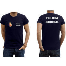 Camiseta de marca a la moda para hombre, camisa de algodón Natural con cuello redondo, camiseta policial y policial 2024 - compra barato