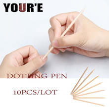 10pcs Wood Stick Nail Art Rhinestone Remover Tool Nail Dotting Tools Nail Tool Picking Up Manicure 2024 - buy cheap