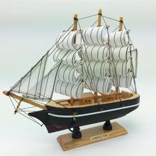 Wooden Boat Model Ornamental Sailing Boat Wood Ship for Home Office Desktop Decoration Beach Boat Ornaments 2024 - buy cheap