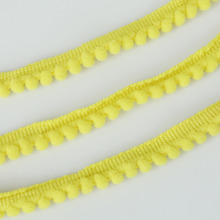 5 yards 10mm Lace Pompom Trim Yellow Pom Pom Tassel Ball Fringe Ribbon DIY Materials Apparel Fabric Cord 2024 - buy cheap