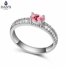 DAN'S Настоящее Австрийские кристаллы бренд AAA циркония микро вставки модное кольцо для женщин новый геометрический 111270 розовый 2024 - купить недорого