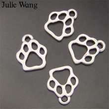 Julie Wang-dijes de pata de perro y gato para mascotas, accesorio de fabricación de joyería, collar de aleación con huella Animal, colgantes, 1 paquete 2024 - compra barato