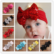 kids girls turbante elastic hair sequin bows turban headband head wraps bands headbands band for hair accessories headwrap 2015 2024 - buy cheap